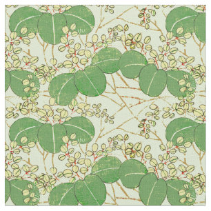Japanese Leaf Floral Botanical Art Pattern Fabric