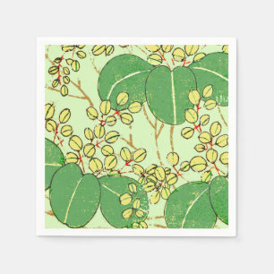 Japanese Leaf Floral Botanical Art Pattern Napkin