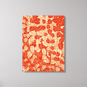 Japanese Leaf Print, Mandarin Orange Canvas Print