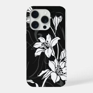 Japanese lily classic illustration iPhone 15 pro case