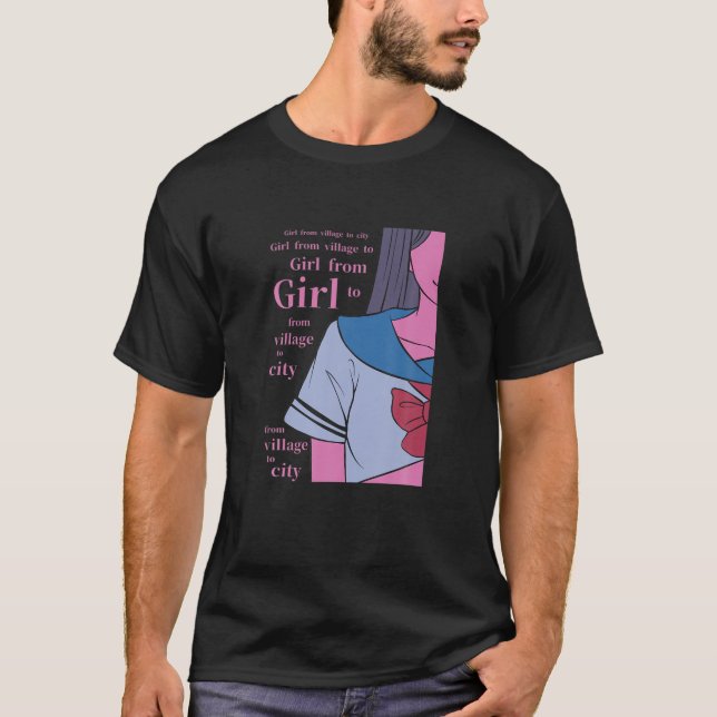 Japanese Lofi Girl Anime Character - Japan Aesthet T-Shirt (Front)