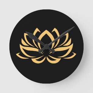 Japanese Lotus Flower Blossom Round Clock