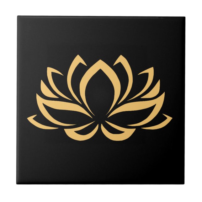 Japanese Lotus Flower Blossom Tile (Front)