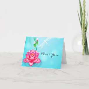 Japanese Lotus Folded Thank You Card