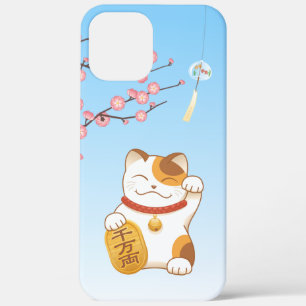 Japanese Lucky Cat, Calico Maneki Neko iPhone 12 Pro Max Case