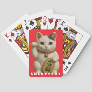 Japanese Lucky Cat Charm Playing Cards