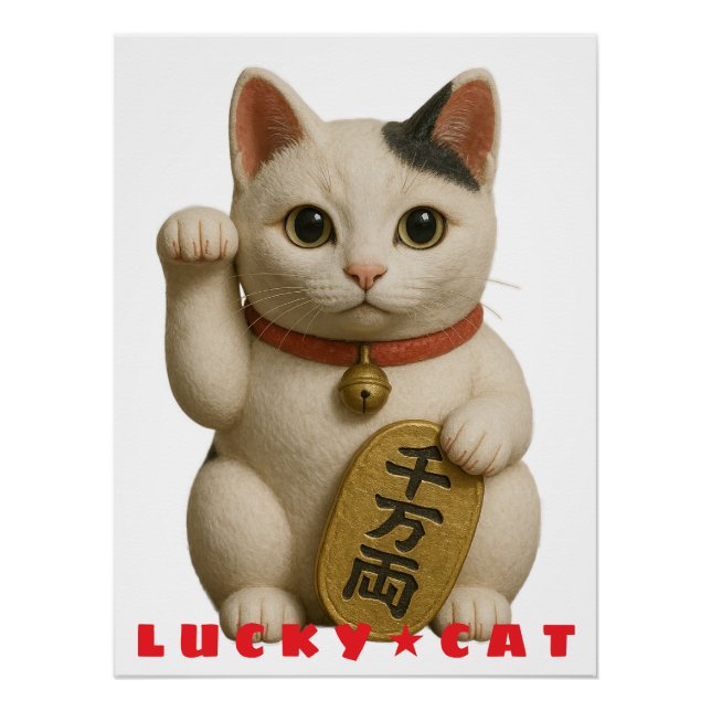 Japanese Lucky Cat Charm Poster (Front)