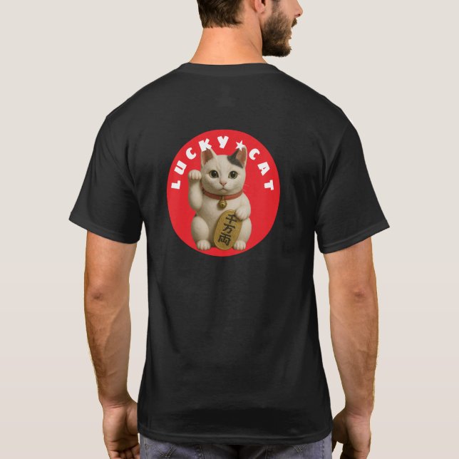 Japanese Lucky Cat Charm T-Shirt (Back)
