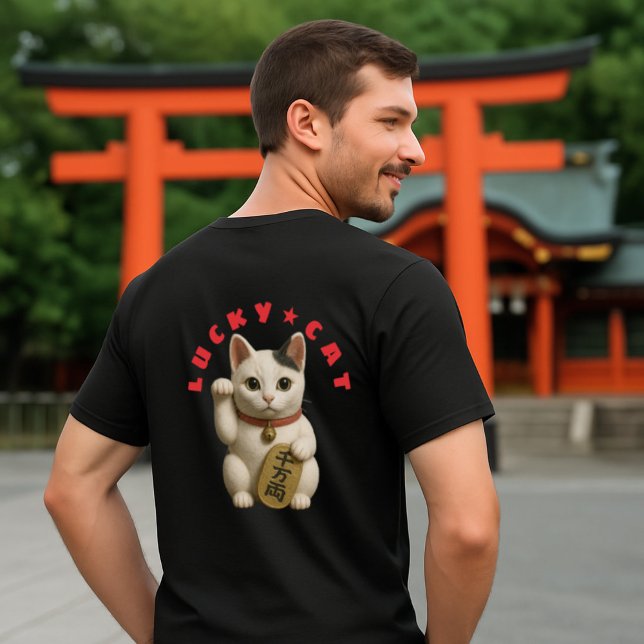 Japanese Lucky Cat Charm T-Shirt (Images are for illustrative purposes only. It is different from the actual product.)