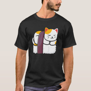 Japanese Lucky Cat Maneki Neko Feng Shui ??? Sushi T-Shirt