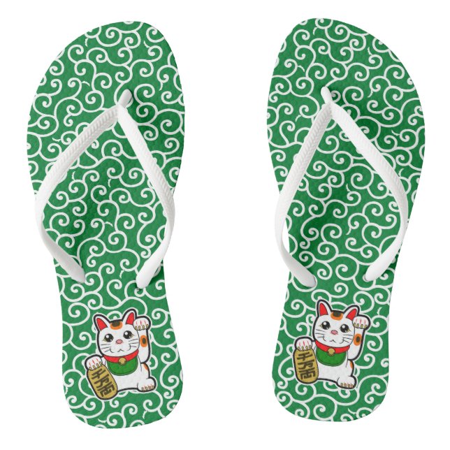 Japanese Lucky Cat- Maneki Neko Jandals (Footbed)