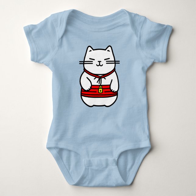Japanese Lucky Cat or Maneki-Neko Baby Bodysuit (Front)