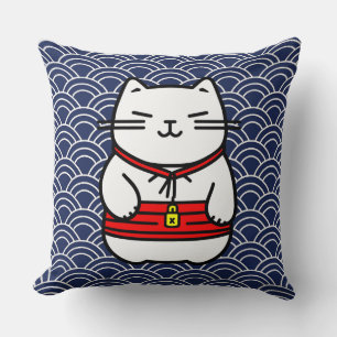 Japanese Lucky Cat or Maneki-Neko Cushion