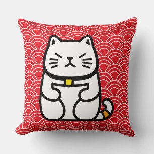 Japanese Lucky Cat or Maneki-Neko Cushion