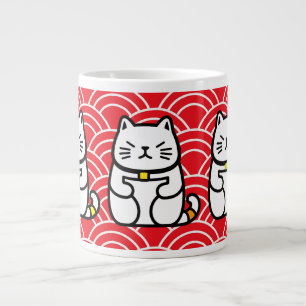 Japanese Lucky Cat or Maneki-Neko Large Coffee Mug