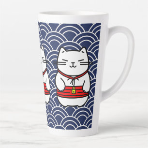 Japanese Lucky Cat or Maneki-Neko Latte Mug