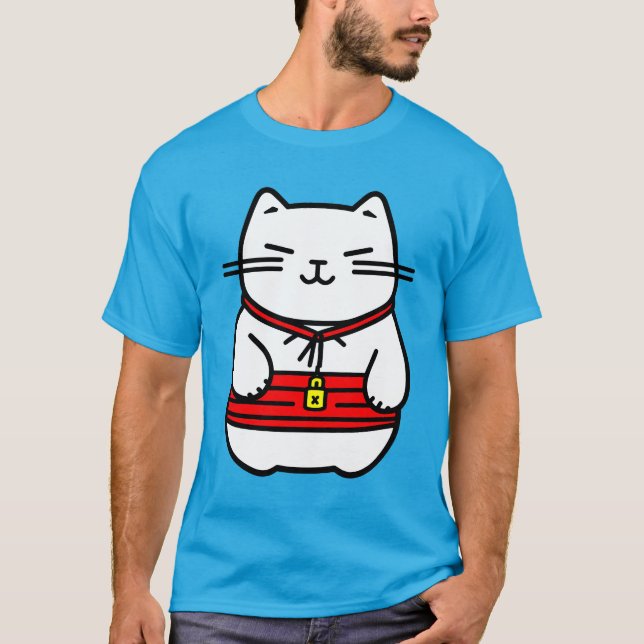 Japanese Lucky Cat or Maneki-Neko T-Shirt (Front)