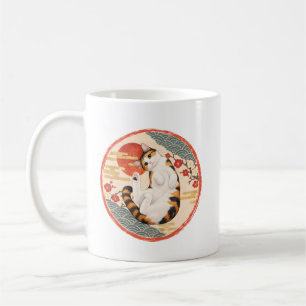 Japanese Lucky Cat - Traditional Japanese Art Coffee Mug