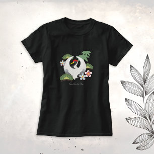 Japanese Lucky Symbols Celebration Black T-Shirt