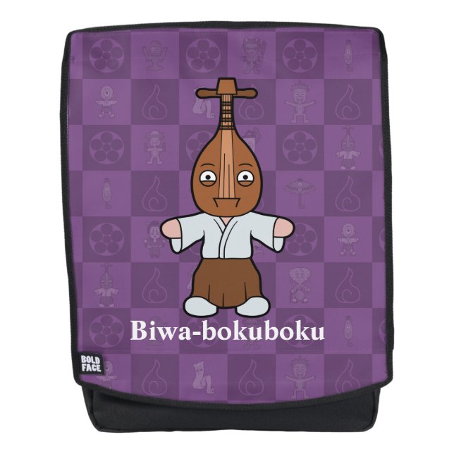 Japanese Lute Man Biwa-bokuboku: Cartoon Yokai Backpack (Front)