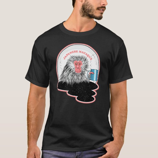 Japanese Macaque Monkey In Hot Pool T-Shirt (Front)