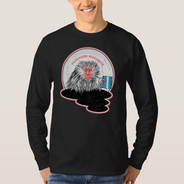 Japanese Macaque Monkey In Hot Pool T-Shirt (Front)