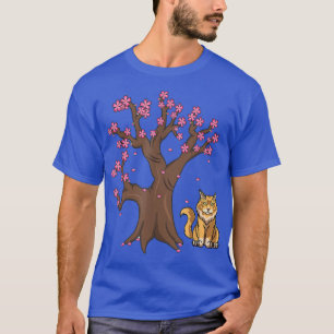 Japanese Maine Coon Cat Mum Cherry Blossom T-Shirt