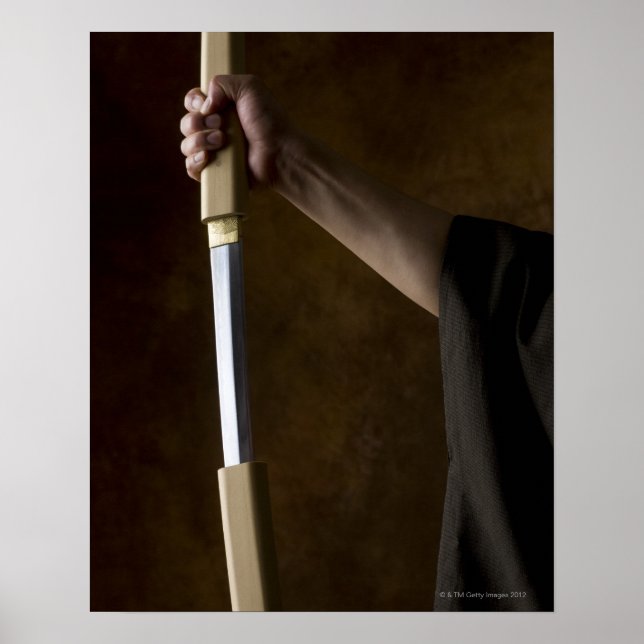 Japanese man holding sword 2 poster (Front)