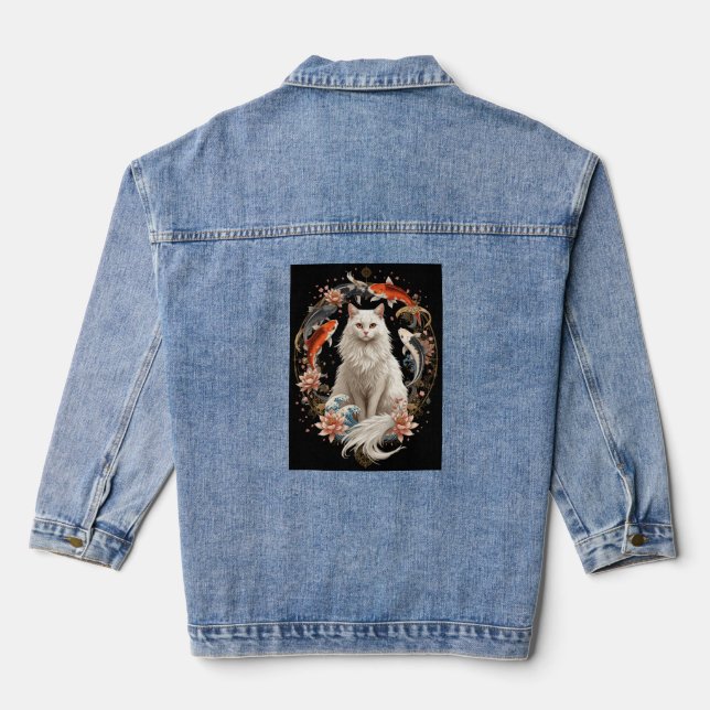Japanese Mandala Fantasy Art Denim Jacket (Back)