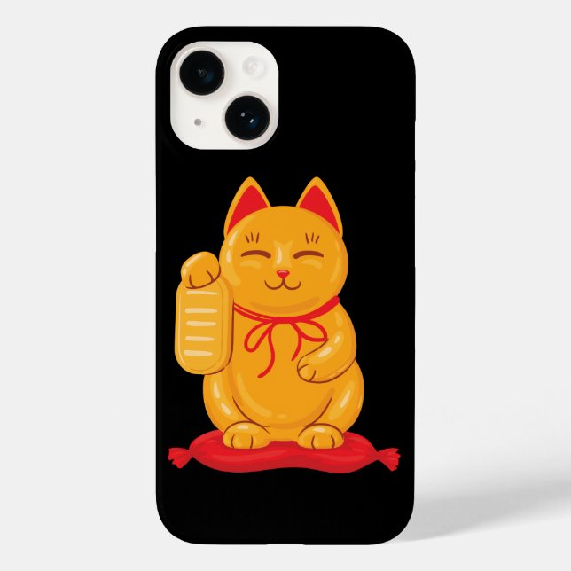 Japanese Maneki Neko Gold Cat, Symbol of Wealth Case-Mate iPhone Case (Back)