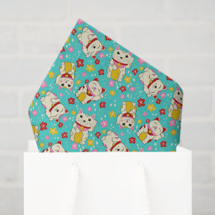 Japanese Maneki Neko Waving Good Luck Cats Tissue Paper