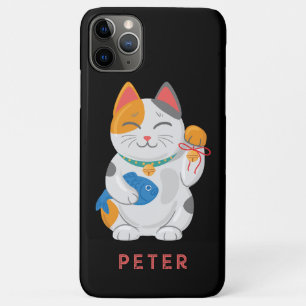 Japanese Maneki Neko White Cat, good luck symbol Case-Mate iPhone Case