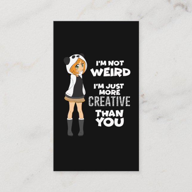 Japanese manga Gift Cute Kawaii Anime Fan Panda Business Card (Front)