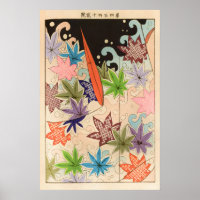 Japanese Maple Leaf Art Print Seiko Ueno Autumn