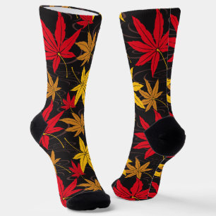 JAPANESE MAPLE LEAF( BLACK) SOCKS