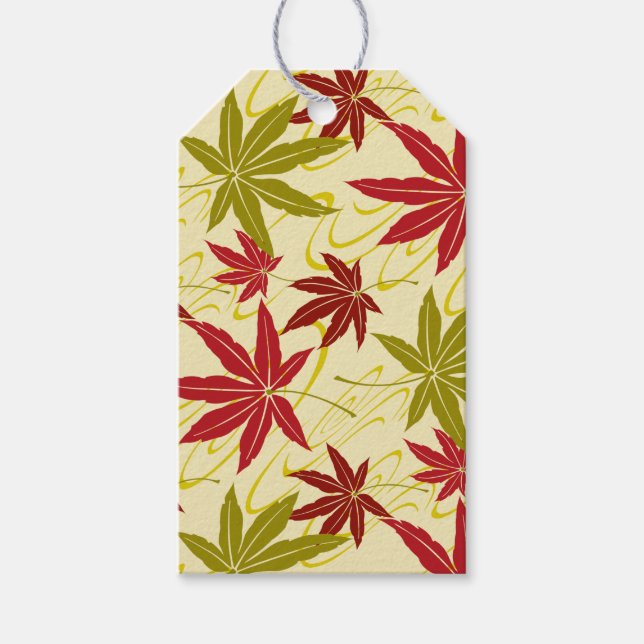 JAPANESE MAPLE LEAF (CREME) GIFT TAGS (Front)