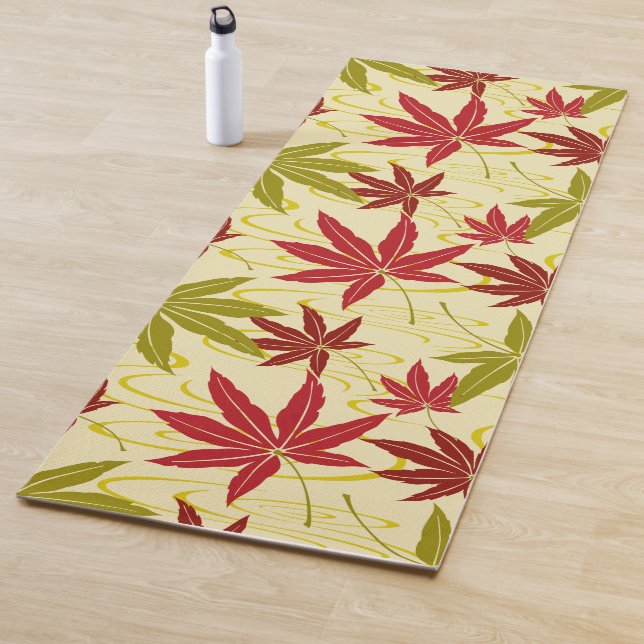 JAPANESE MAPLE LEAF (CREME) YOGA MAT (In Situ)