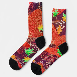 Japanese Maple Leaf Design Socks