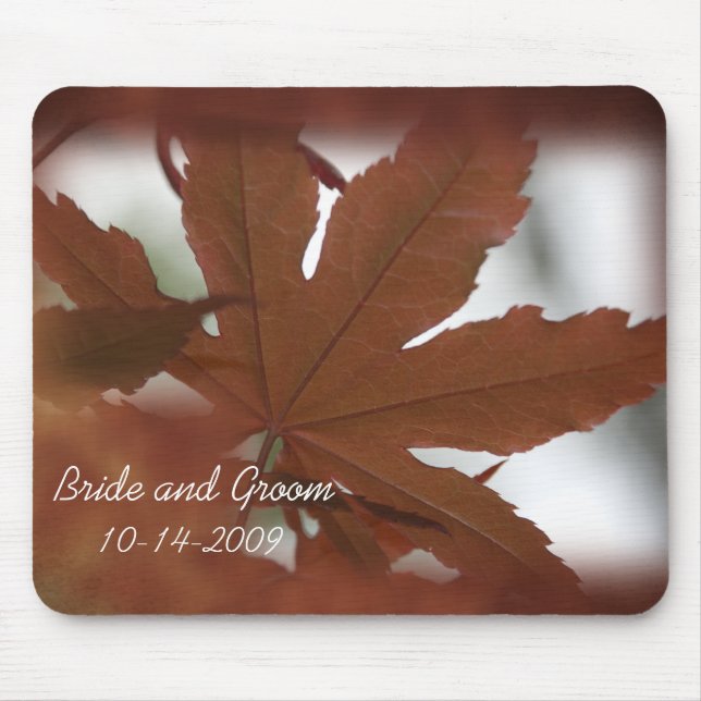 Japanese Maple Leaf Wedding Mouse Pad (Front)
