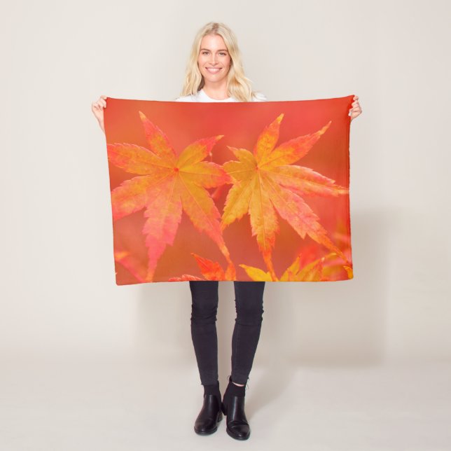 Japanese Maple Leaves Fleece Blanket (In Situ)