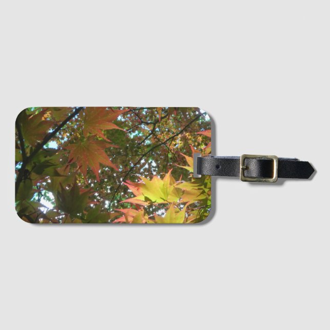 Japanese Maple Leaves Luggage Tag (Front Horizontal)