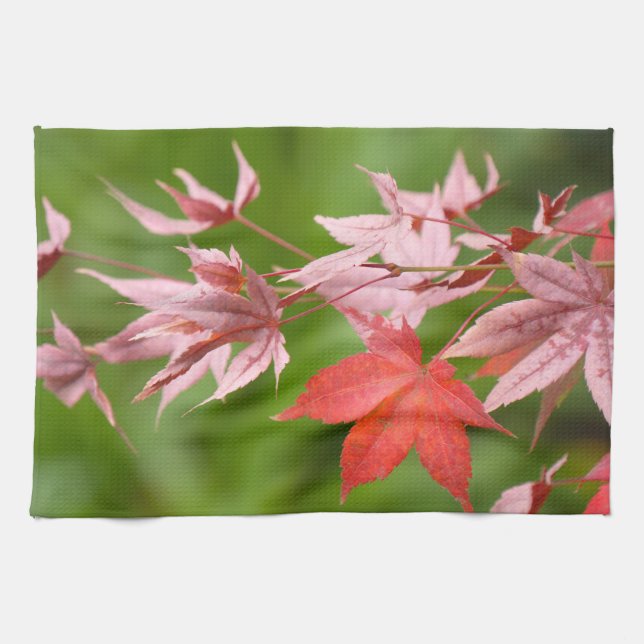 Japanese Maple Leaves Tea Towel (Horizontal)