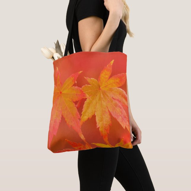 Japanese Maple Leaves Tote Bag (Close Up)