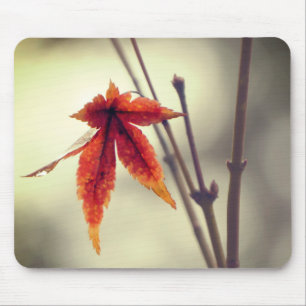 Japanese Maple Leaves Vintage Style Mouse Pad