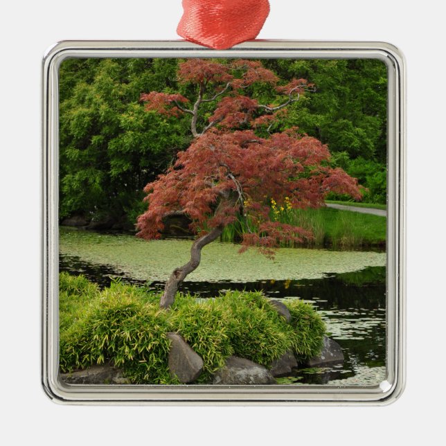 Japanese maple tree and garden pond metal tree decoration (Front)