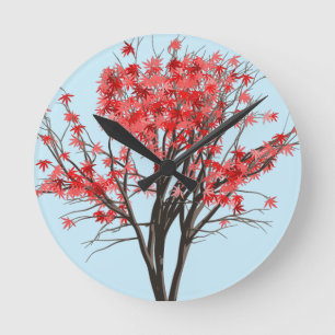 Japanese Maple Tree Round Clock