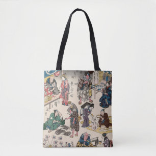 Japanese Market Scene Tote Bag