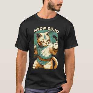 Japanese Martial Arts Karate Cat Meow Dojo T-Shirt