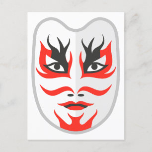 Japanese mask postcard