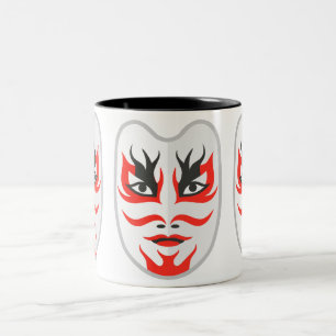 Japanese mask Two-Tone coffee mug